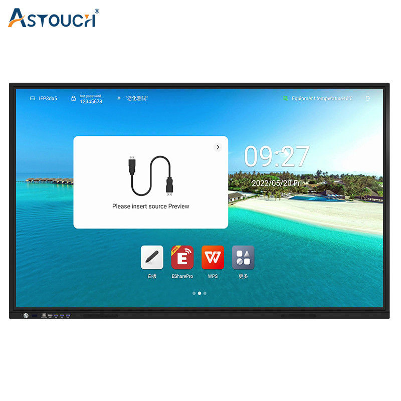 Multi Touch Smart Interactive Whiteboard For Education 85 Inch 4K