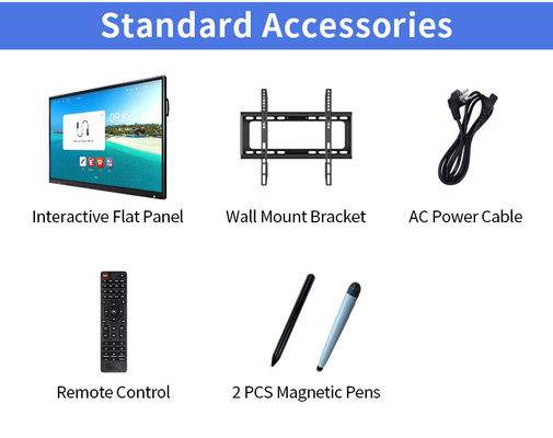 Lcd Interactive Whiteboard Intelligent Class And Meeting 4K 75 Inch
